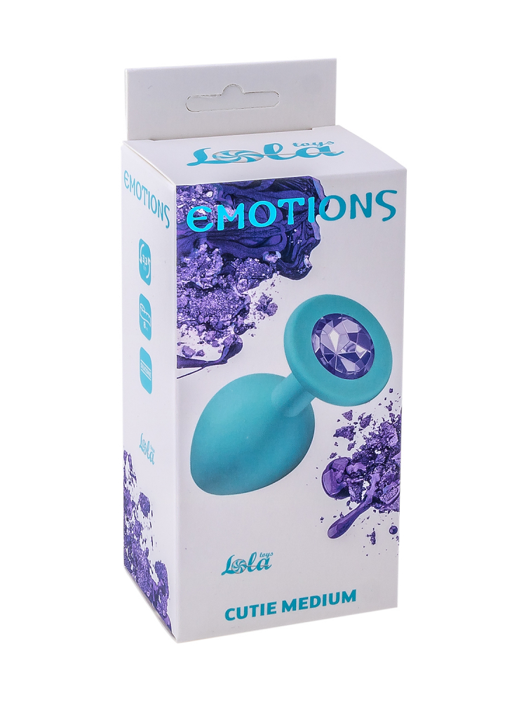 АНАЛЬНАЯ ПРОБКА EMOTIONS CUTIE MEDIUM TURQUOISE LIGHT PURPLE CRYSTAL 