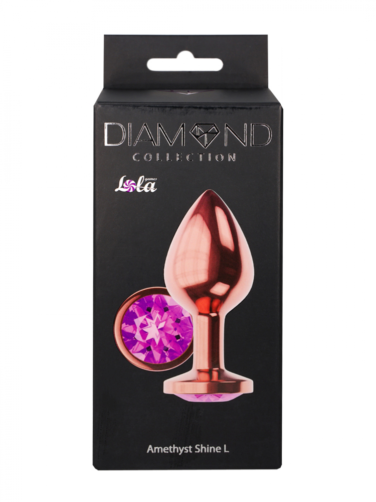 АНАЛЬНАЯ ПРОБКА DIAMOND AMETHYST SHINE L РОЗОВОЕ ЗОЛОТО 