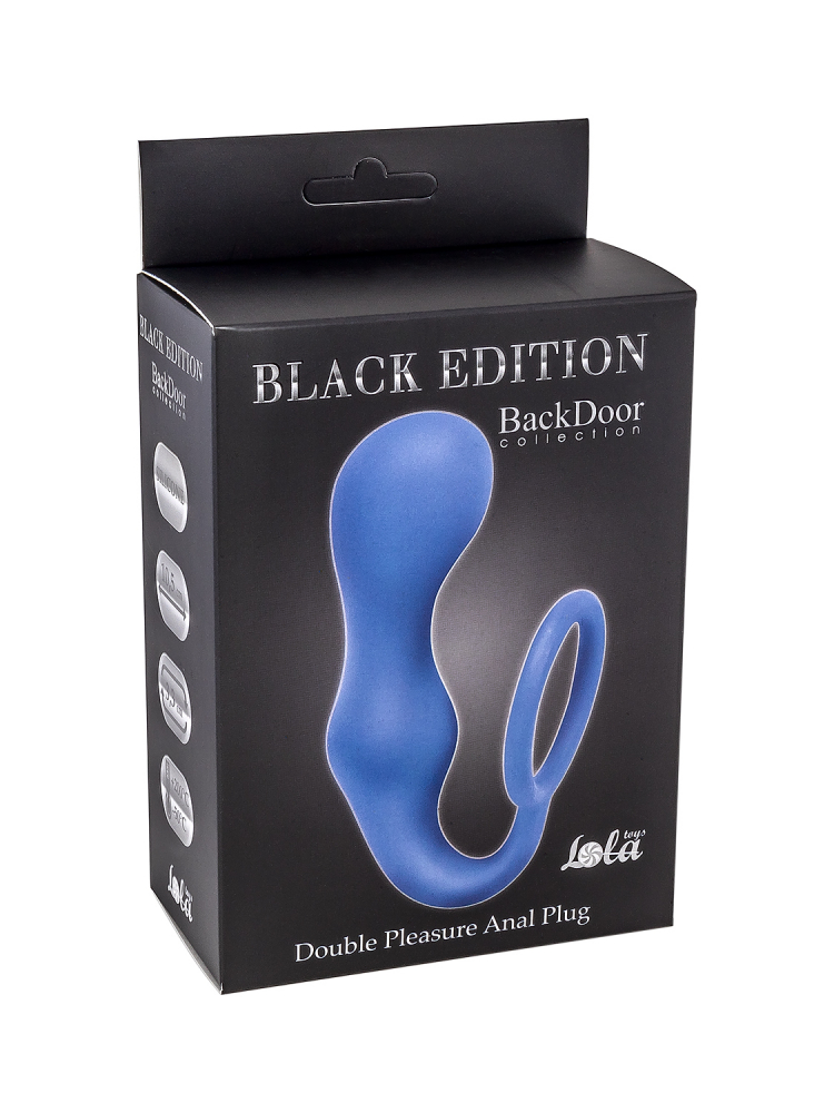 ЭРЕКЦИОННОЕ КОЛЬЦО С АНАЛЬНОЙ ПРОБКОЙ DOUBLE PLEASURE ANAL PLUG BLUE 