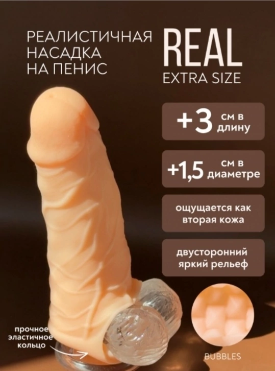 ФАЛЛОУДЛИНИТЕЛЬ REAL EXTRA SIZE BUBBLES 