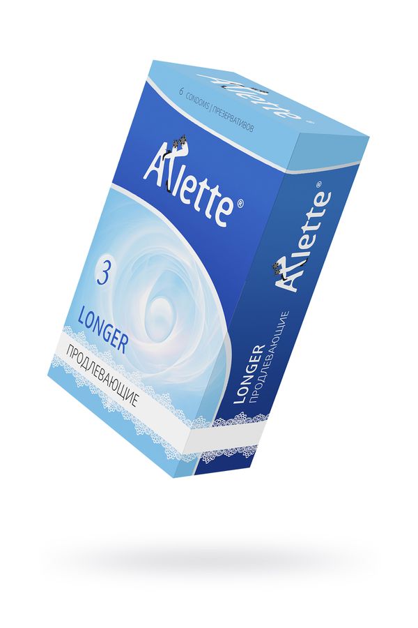 Презервативы Arlette, longer, латекс, продлевающие, 18 см, 5,2 см, 6 шт. 