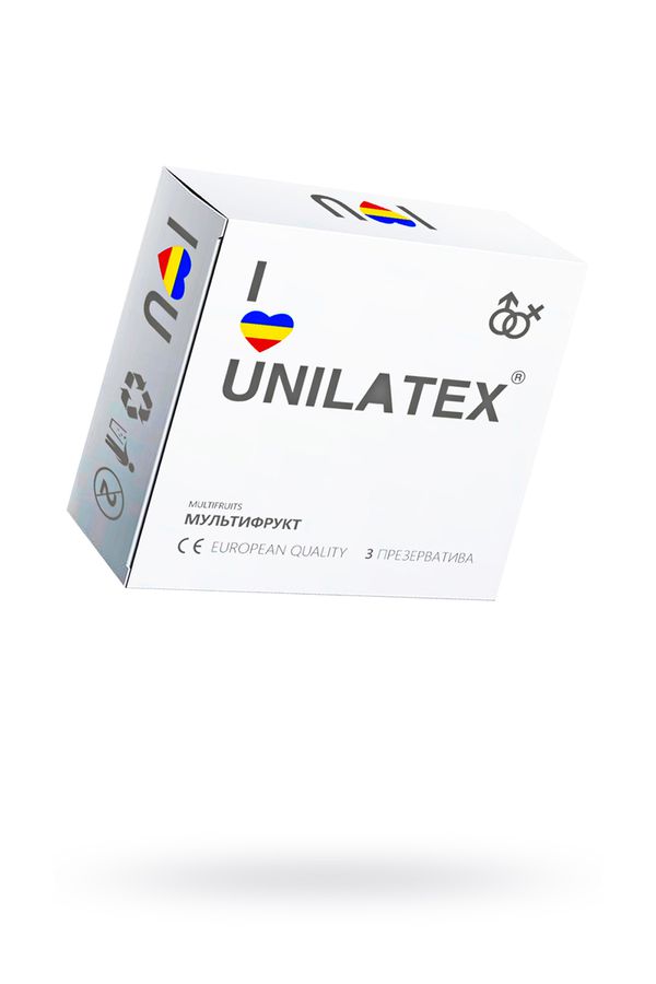 Презервативы Unilatex, multifrutis, аромат, цветные, 19 см, 5,4 см, 3 шт. 