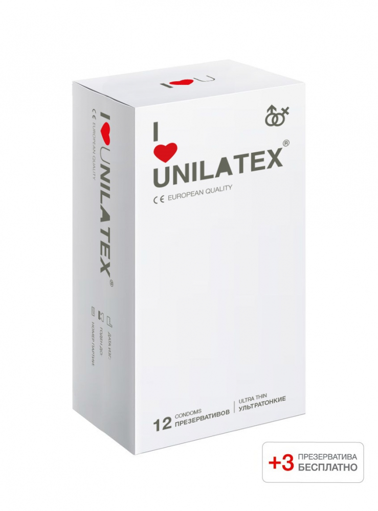 ПРЕЗЕРВАТИВЫ UNILATEX ULTRATHIN 12ШТ+3 ШТ В ПОДАРОК 