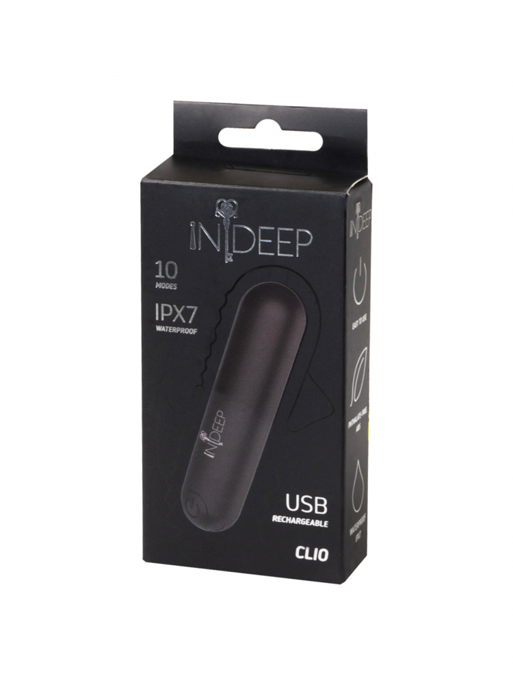 ПЕРЕЗАРЯЖАЕМАЯ ВИБРОПУЛЯ INDEEP CLIO BLACK 